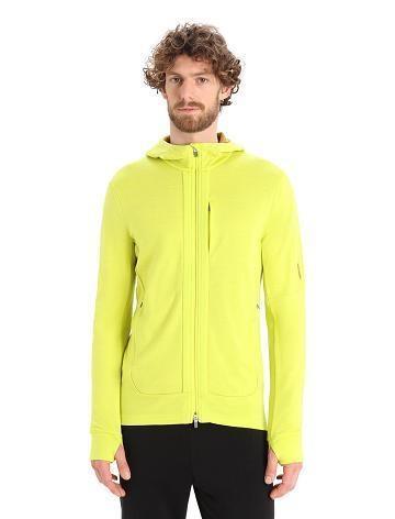 Pánské Mikiny S Kapucí Icebreaker Merino Quantum III Long Sleeve Zip Zelene | CZ 1680MQZA